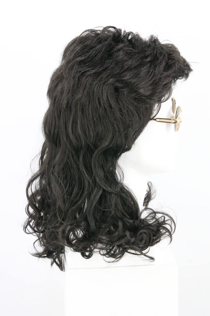 LeMarnia Men's Wig 80s Wig Black Mullet Wig Halloween Heavy Metal Rock Wig Costume Accessory Wig - Image 5